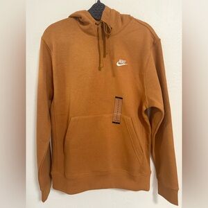 Nike Small Pullover Hoodie Brown/Caramel Swoosh Logo Sweatshirt (Size Small)